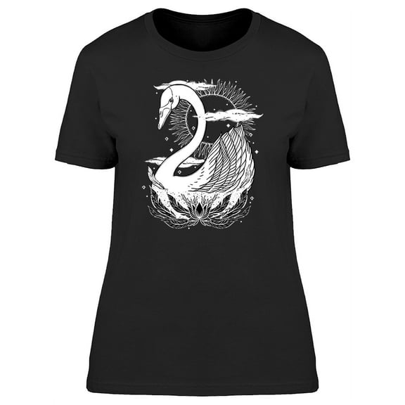 Sketch Swan Sun T-Shirt Women -Image by Shutterstock, Female XX-Large