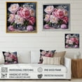 thumbnail image 4 of Designart "Still Life Of Pink Peony Bouquet" Peonies Floater Framed Wall Art Living Room, 4 of 5