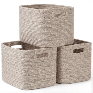 Xueyu Woven Cotton Rope Storage Baskets, 3-Pack