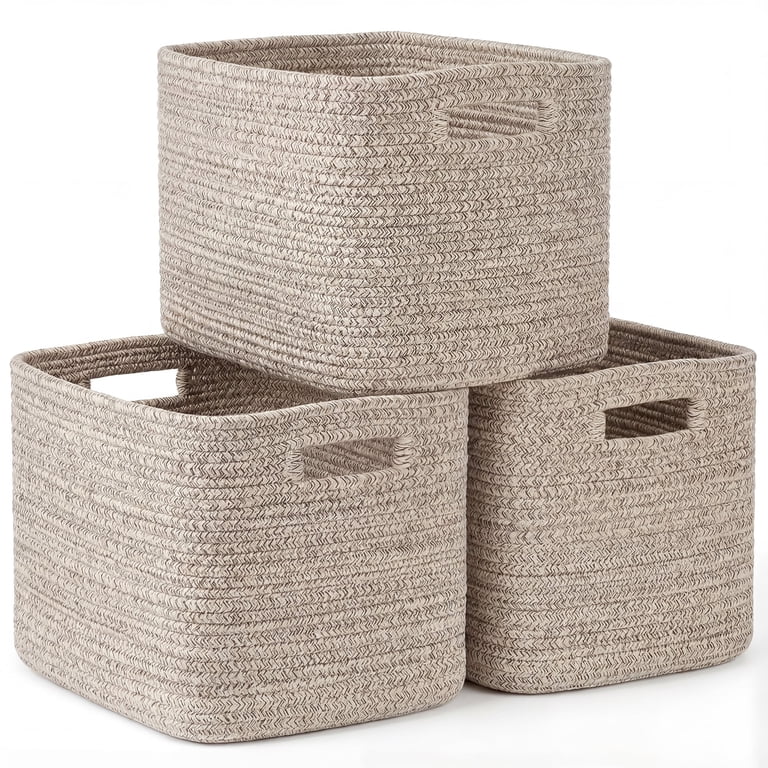 Xueyu Woven Cotton Rope Storage Baskets, 3-Pack photo 1