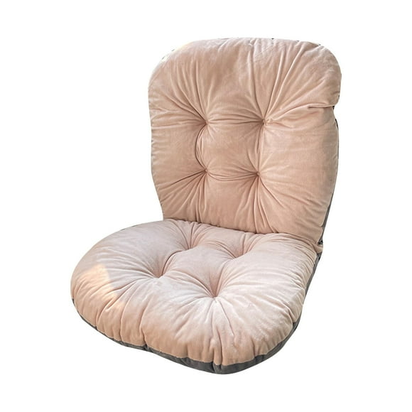 VogueV High-Back Rocking Chair Cushion with Ties, 18X9In Plush Dutch-Velvet Seat & Back Pad, Non-Slip Thick Pp-Cotton Fill, Removable Cover for Dining, Office, Car, Patio, Brown, 1*Seat Cushion