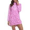 thumbnail image 5 of HDE Beach Coverups for Women UPF 50 Long Sleeve Swim Cover Up Dress with Hood Pink Paisley - L, 5 of 6