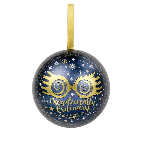 Harry Potter Luna Lovegood Glasses Christmas Hanging Bauble with Necklace Gift Set - Holiday Season Stocking Fillers
