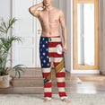 thumbnail image 2 of Disketp American Flag And Baseball Men's Pajama Pants - Ultra Soft Fleece Sleep and Lounge Pants (Size: S-XXL)-, 2 of 6