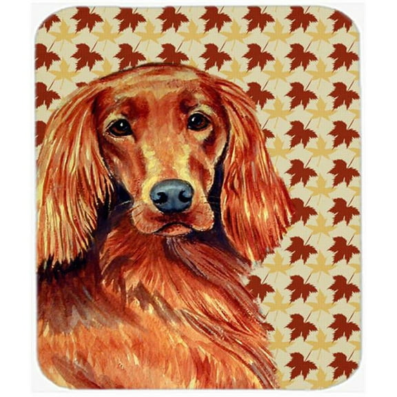 Irish Setter Fall Leaves Portrait Mouse Pad, Hot Pad or Trivet