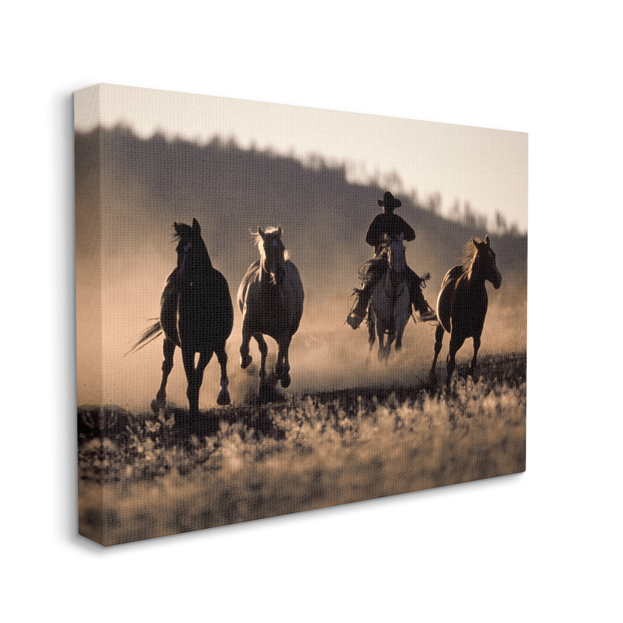 Stupell Industries Southwestern Cowboy at Sunset Animals & Insects Photography Gallery Wrapped Canvas Art Print Wall Art, 48 x 36