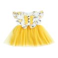 thumbnail image 1 of Girls Sweet Style Dress  Mesh Splicing Fly Sleeve Princess Skirt, 1 of 9