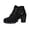 Black, variant on Elegant Back Zip Ankle Boots With Knot Texture Heel And Lace Up Front For Everyday Comfort In Autumn Style Women'S Ankle Booties Platform Round Toe, Black, 39