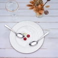 thumbnail image 2 of Juego de cucharas para la cena, 8 cucharas, cucharas de acero inoxidable, cucharas de metal duraderas, acabado de espejo y aptas para lavavajillas, para el hogar, restaurante, color plateado, 2 of 6