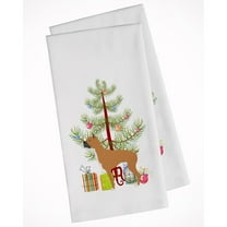 Boxer Merry Christmas Tree White Kitchen Towel Set of 2 Dish Towels