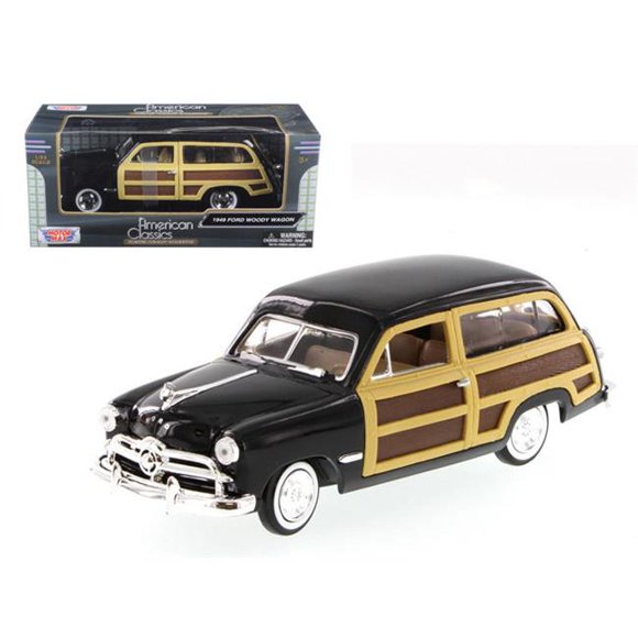 1 by 24 1949 Ford Woody Wagon Diecast Model Car, Black
