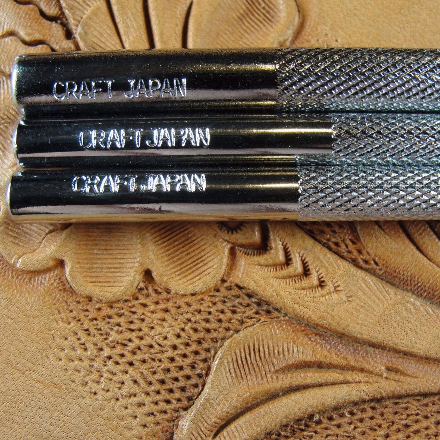 Leather Stamping Tools, Coarse Checkered Background Stamps, Set of 3 Leather Stamping Tools, Craft Japan Leathercraft Tools