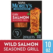Morey's Wild Salmon, Seasoned Grill Flavor, 2 Fillets, Individually Wrapped, Regular, Seafood (Frozen)
