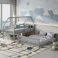 thumbnail image 2 of Costway Lit Superposé Style Maisonnette Simple sur Double avec Échelle et Garde-Corps Convertible en 2 Lits, 2 of 10