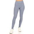 thumbnail image 2 of Women's Casual Stretch Pull On High Waist Solid Basic Leggings Pants S-3XL (Pack of 3), 2 of 5
