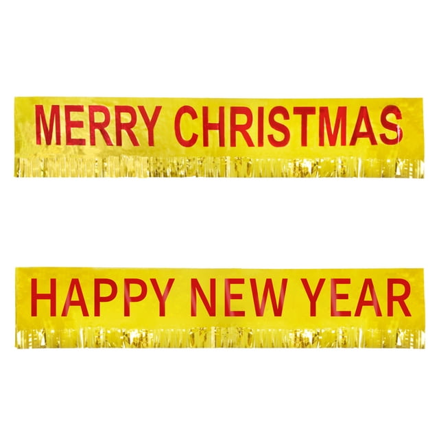 Banner de Año Nuevo de material resistente y de alta calidad, diseño festivo, decoración reutilizable para el hogar, hotel, supermercado