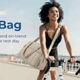 thumbnail image 4 of Sports tote bag, women's gym bag with wet and dry compartments, women's short-trip travel bag, waterproof sports and fitness bag, carry-on bag （gray）, 4 of 7