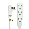 thumbnail image 1 of BindMaster 15 Feet Extension Cord/Wire, 3 Prong Grounded, 3 outlets, Angled Flat Plug, White, 1 of 3