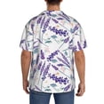 thumbnail image 3 of KLL Lavender Flowers Print Men's Shirt Short Sleeve Button Down Summer Cuba Beach Shirts- 4X-Large, 3 of 5