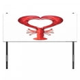 thumbnail image 3 of Sea Animals Headboard, Boiled Lobster Shapeds Heart Fish Dinner Seafood Love Restaurant Menurt, Upholstered Decorative Metal Bed Headboard with Memory Foam, Full Size, Red, by Ambesonne, 3 of 4