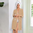 thumbnail image 5 of Women's Robes Zipper Lightweight 3/4 Length Sleeve Summer Bathrobes for Women Zip Up Front Knee Length Western Ethnic Style Loose Fit Bathrobe Nightgown with Pockets Brown XXXL, 5 of 8