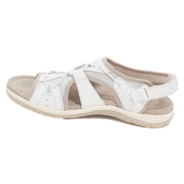 Sandalias de cuña romana europeas y americanas con punta redonda y velcro, estilo retro, de gran tamaño, para playa, de color liso, para mujer