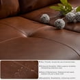 thumbnail image 4 of LAZZO 61" Loveseat Sofa, 2-Seat Leather Couch for Living Room, Bedroom & Office, Brown, 4 of 9