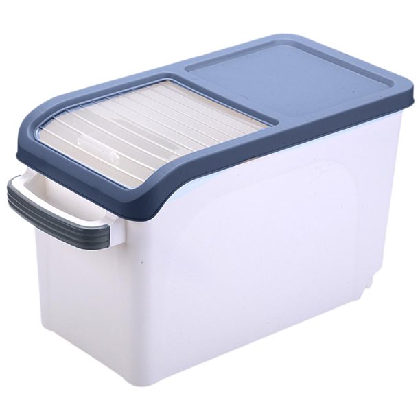 Recipiente de Almacenamiento de , Recipientes de Almacenamiento a, Dispensador Organizador a Prueba de Polvo, Recipiente de Almacenamient Azul 15KG Soledad Cubo de arroz