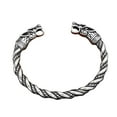 thumbnail image 2 of opvise Men Bracelet Solid Color Vintage Stainless Anti-deformed Easy to Match Decorative Opening Twisted Dragon Head Men Bangles Male Jewelry, 2 of 8