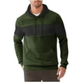thumbnail image 2 of HAiming Mens Hoodies Color Block Long Sleeve Drawstring Hooded Swetashirt Pullover Tops with Pocket, 2 of 9