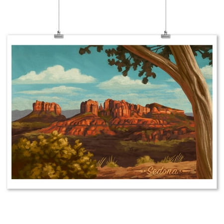 Sedona, Arizona - Canyon Oil Painting - Lantern Press Artwork (9x12 Art Print, Wall Decor Travel