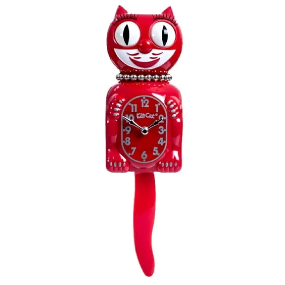 Retro Kitchen Red Lady Kit Cat Clock 15.5" Full Size Kit-Cat Klock with Moving Eyes and Tail Retro Style