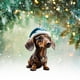 thumbnail image 1 of Adorno de perro de dibujos animados de Navidad, figuritas acrílicas para perros, decoración, suministros para fiesta en casa, 1 of 5