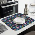 thumbnail image 3 of Pioneer Flower Floral Print Pattern Kitchen Dish Drying Mat 1 Pack, Ultra Absorbent Microfiber Drainer Mat, 16"x18", 3 of 6