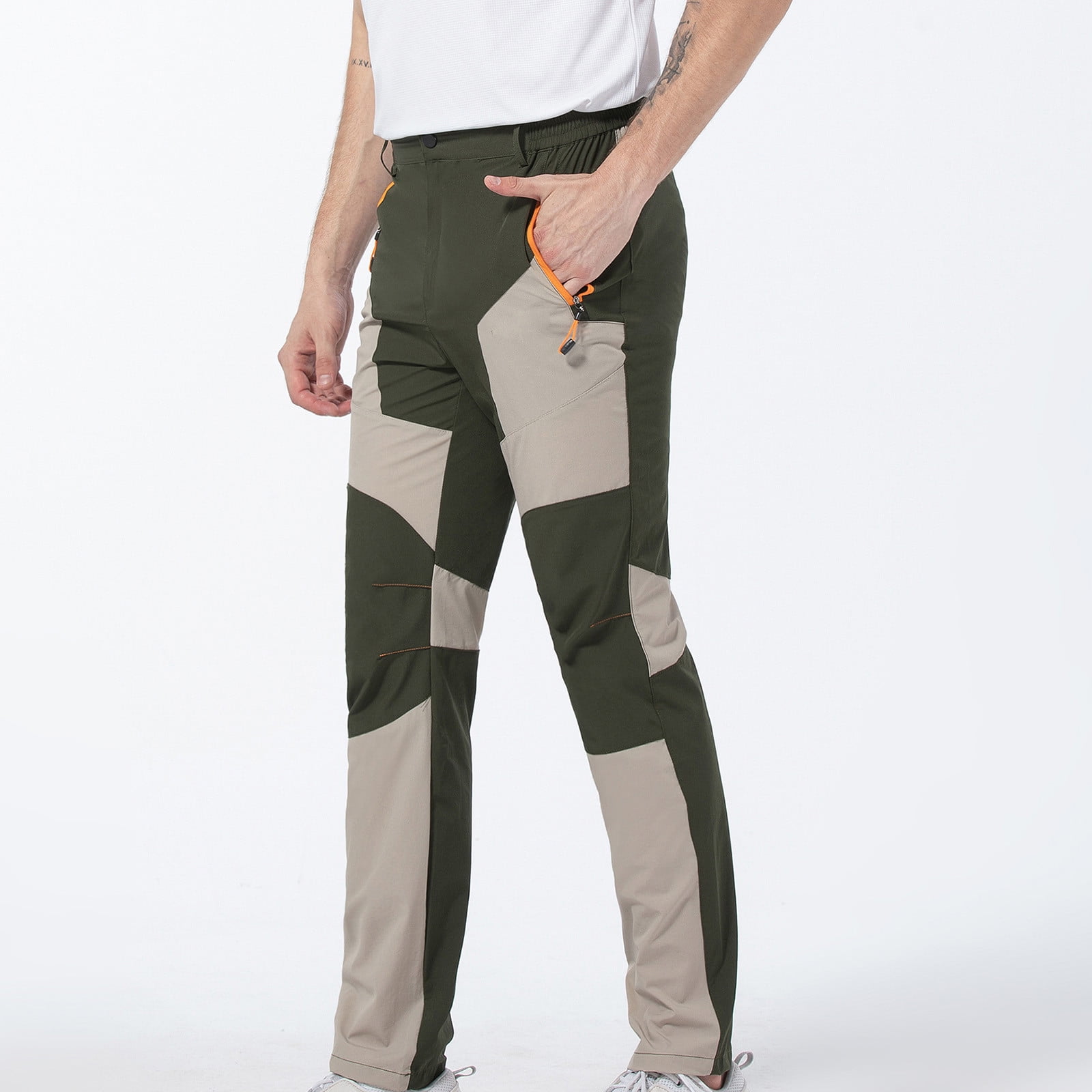 Jacenvly Mens Cargo Pants Clearance Contrast Color High Waisted
