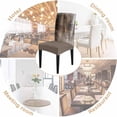 thumbnail image 5 of Abstract Modern Dining Chair Cover Set of 8,Neutral Textured Minimalist Brown Grunge Stretch Chair Protectors Slipcover,Spandex Kitchen Chair Seat Back Cushion Slip Cover for Dining Room,Party,Hotel, 5 of 6