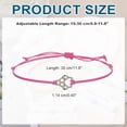 thumbnail image 2 of Uxcell Dog Paw Print String Bracelet, Adjustable Handmade Braided Cords Rope Bracelet with Pendant for Friendship DIY Craft Jewelry Decoration, Rose Red, 2 of 6