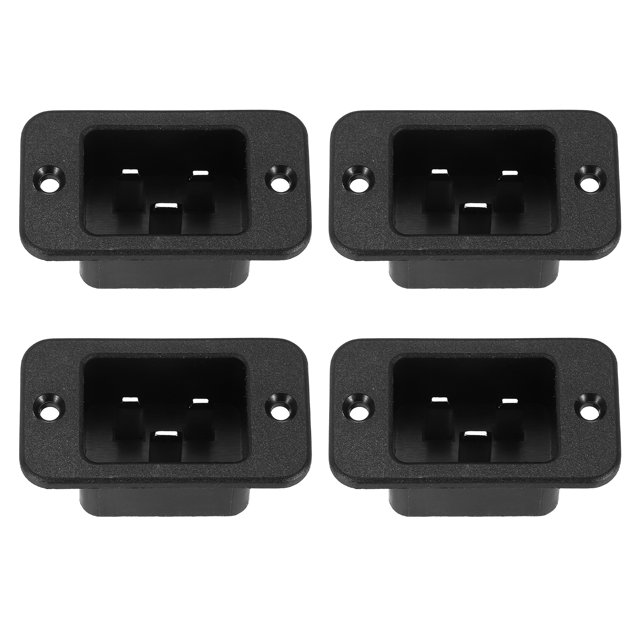 C14 Panel Mount Plug Adapter AC 250V 10A 3 Pins IEC Inlet Module Plug Power Socket Straight 4pcs