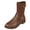 Brown, variant on SAWOBUUN Womens Mid Calf Boots Vintage Low Heel Round Toe Faux Leather Comfortable Non-Slip Boots with Side Zipper