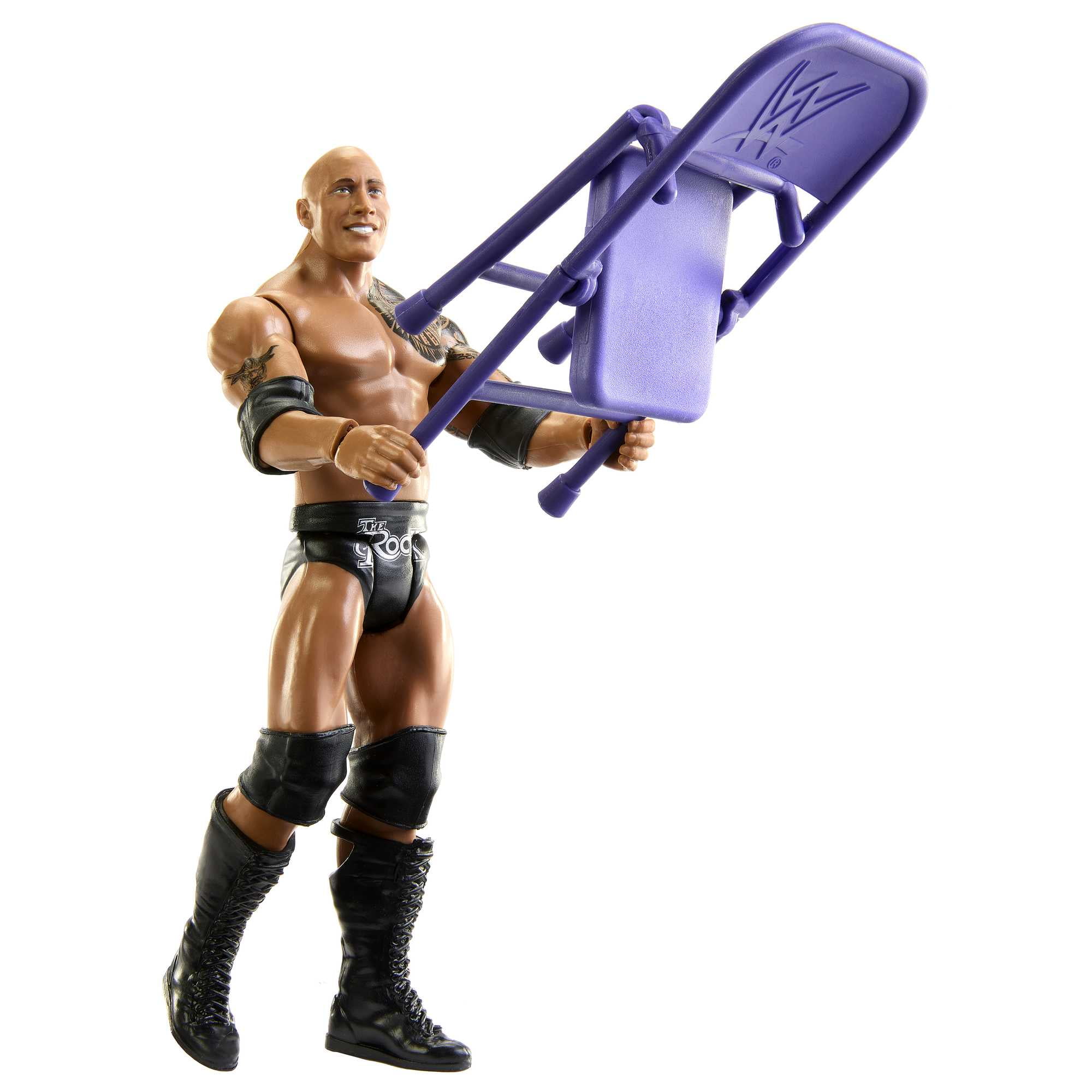 WWE Action Figure The Rock with Ringside Battle Accessories