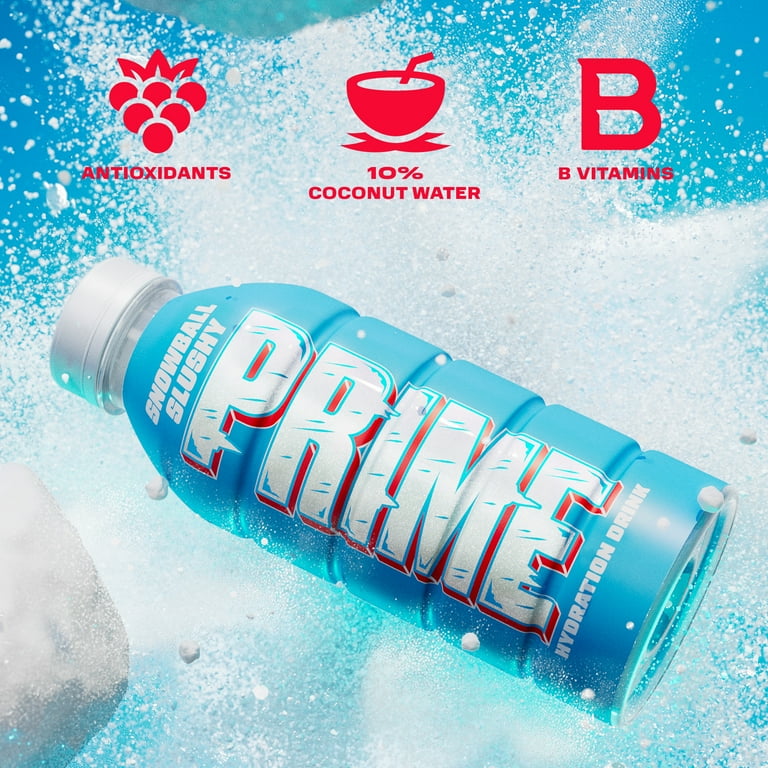 Prime Hydration Sports Drink, Snowball Slushy, 16.9 fl oz, 12 Pack
