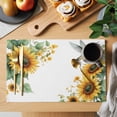 thumbnail image 2 of Summer Hummingbird Placemats Set of 2, Sunflower Leaves Vintage Farmhouse Non-Slip Place Mats Washable Table Mats for Kitchen Dining Table Decorations Indoor/Outdoor, 2 of 9