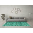thumbnail image 3 of Ahgly Company Machine Washable Indoor Rectangle Abstract Turquoise Blue Modern Area Rugs, 6' x 9', 3 of 4