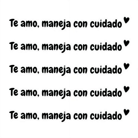 Te amo maneja con cuidado Inspirational Message Decal in Spanish, Drive Safe, I Love You Rear View Mirror Sticker Waterproof