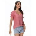 thumbnail image 6 of Womens Summer Tops Casual Square Neck Short Sleeve T Shirts, 6 of 6