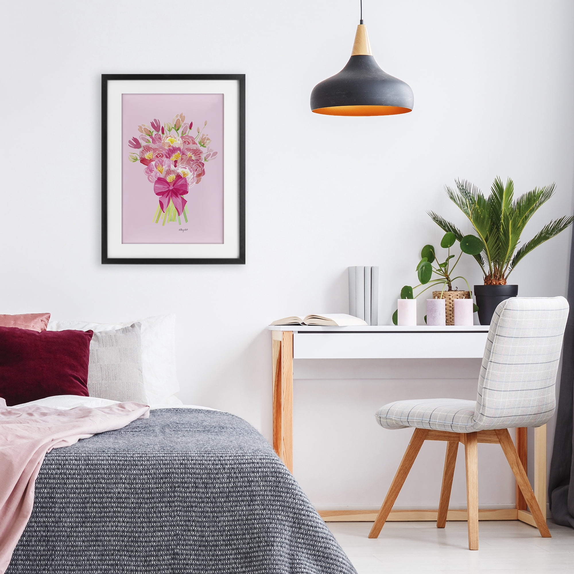 Stupell Industries Romantic Blushing Peonies Black Framed Print Under Glass, design by Hillary Holt