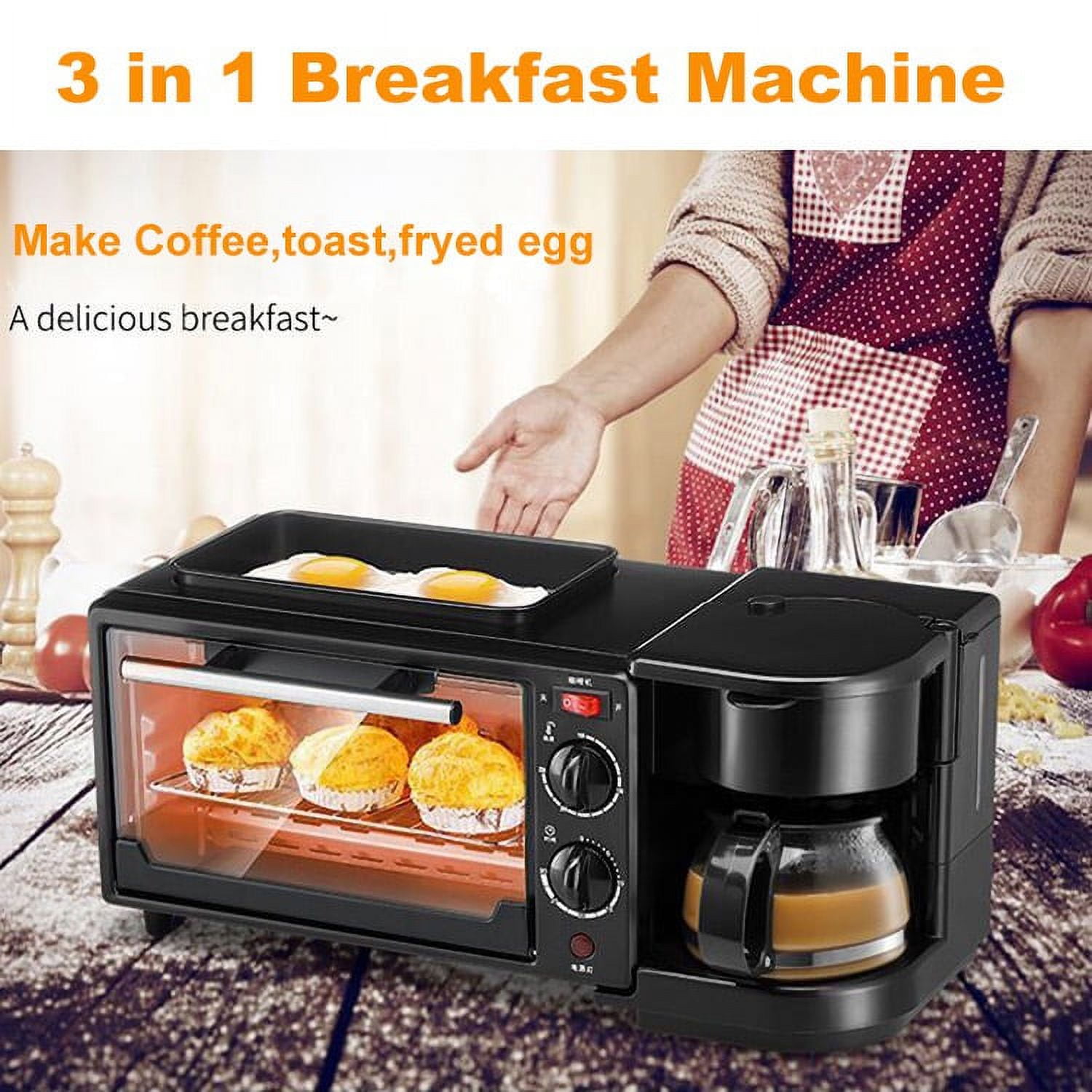 Buy 3-in-1 Complete Breakfast Machine Combination - Oven, Frying Pan and  Coffee Maker (9 Liters) at ShopLC.