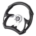 thumbnail image 4 of Volant de Course, 3en 320mm Aluminiumalliage Sport de Course Dérive Volant Argent Cuir PU, 4 of 8