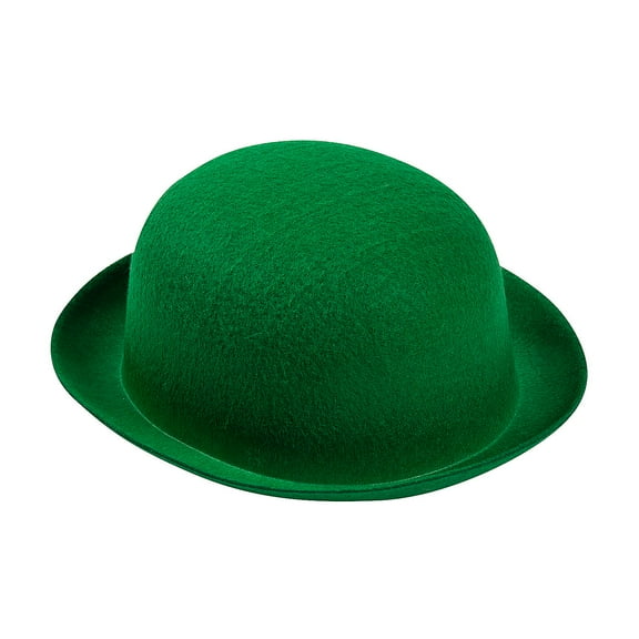 Kids Green Felt Derby Hats - 6 pieces