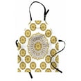 thumbnail image 1 of Mandala Apron Ancient Circle Mandala Pattern Butterflies with Leaves Natural Composition, Unisex Kitchen Bib Apron with Adjustable Neck for Cooking Baking Gardening, Yellow Cream Brown, by Ambesonne, 1 of 3